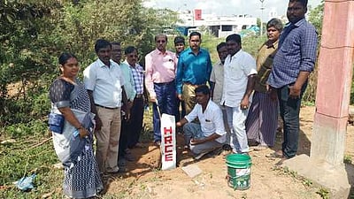 கடலூா் மாவட்டத்தில் கோயில் நிலங்களில் எல்லைக் கல் நடும் பணி தொடக்கம்