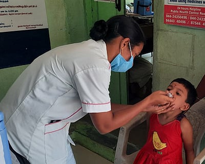 56 லட்சம் குழந்தைகளுக்கு போலியோ சொட்டு மருந்து