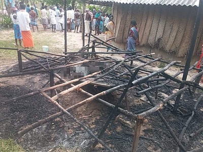 கூரை வீடு தீக்கிரை: மனநலம் பாதித்த இளைஞர் கருகி சாவு