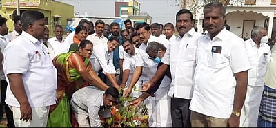 ஊராட்சி மன்ற கட்டடப் பணிக்கு பூமி பூஜை