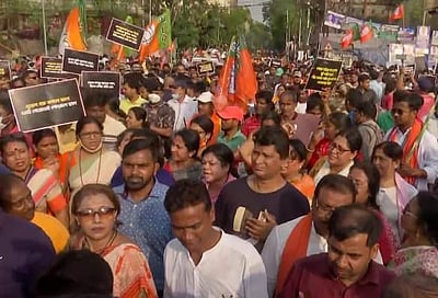 8 பேர் கொலை: கொல்கத்தாவில் பாஜகவினர் போராட்டம்