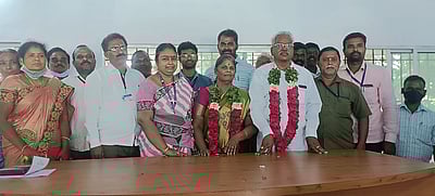 அரூா் பேரூராட்சித் தலைவா், துணைத் தலைவராக தம்பதி தோ்வு