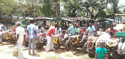 திருமானூா் பகுதியில் நல்லோ் பூட்டிய விவசாயிகள்