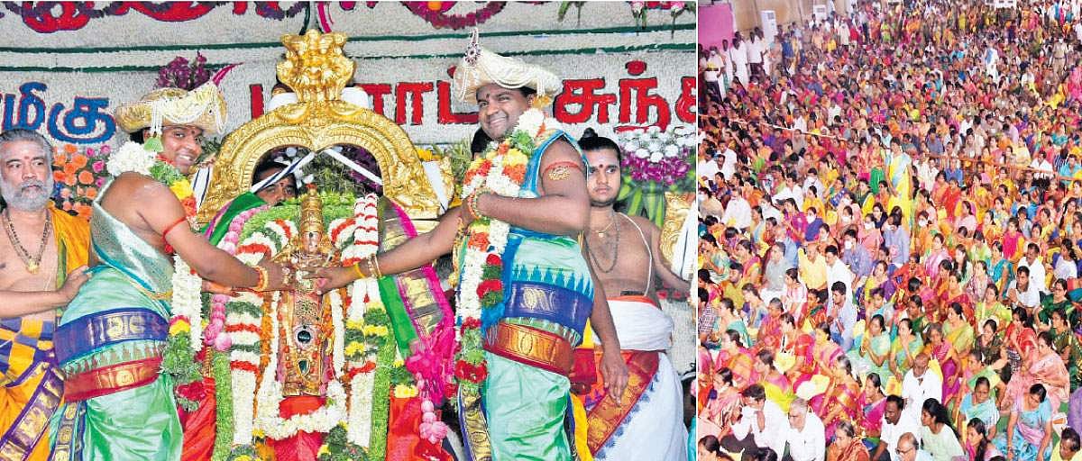 சித்திரைத் திருவிழா: மதுரை மீனாட்சி அம்மன்- சுந்தரேசுவரர் திருக்கல்யாணம்