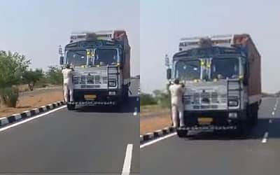 டோல்கேட்ல காசு கேட்பியா? ஊழியரை 10 கி.மீ. தூரத்துக்குத் தொங்கவிட்ட லாரி ஓட்டுநர்