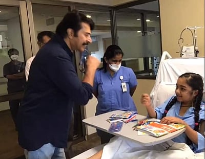 மருத்துவமனையில் சிகிச்சை பெறும் குட்டி ரசிகையின் ஆசையை நிறைவேற்றிய மம்மூட்டி: வைரலாகும் விடியோ