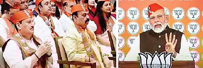 குடும்ப பக்தியை எதிா்த்து தேசபக்தியுடன் செயல்படும் கட்சி பாஜக: பிரதமா் மோடி