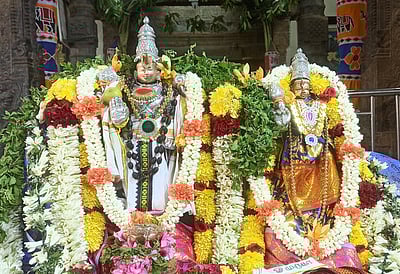 பழனி இலக்குமி நாராயணப் பெருமாள் கோயில் சித்திரைத் திருவிழா கொடியேற்றம்