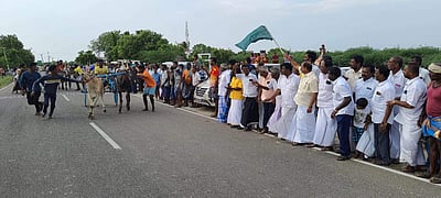 துறையூரில் மாட்டு வண்டிப் போட்டி