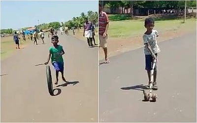 சிவகங்கை அருகே சிறுவர்களுக்கான நுங்கு, டயர் வண்டி போட்டிகள்