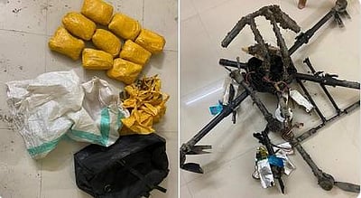 டிரோன் மூலம் போதைப்பொருள்: எல்லைப் படையினர் என்ன செய்திருக்கிறார்கள் பாருங்கள்