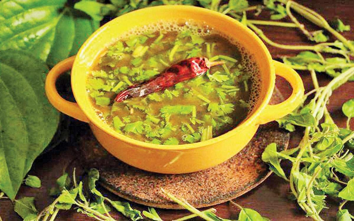 வெற்றிலை, தூதுவளை, துளசி சூப்