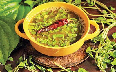 வெற்றிலை, தூதுவளை, துளசி சூப்