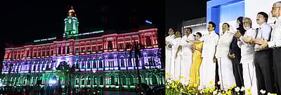 ஒளிரூட்டப்பட்ட சென்னை ரிப்பன் கட்டடம்: முதல்வர் அர்ப்பணிப்பு