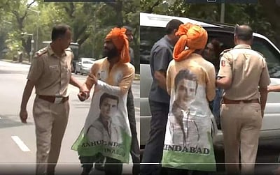 'சாலையில் ராகுல் காந்தியின் ஆதரவாளர்': காரில் அழைத்துச் சென்ற பிரியங்கா