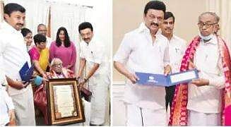 இருவருக்கு விருதுகள்: முதல்வா் வழங்கினாா்