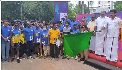 தஞ்சை மாரத்தானில் மா.சுப்பிரமணியன்: ஆயிரத்திற்கும் மேற்பட்டோர் பங்கேற்பு