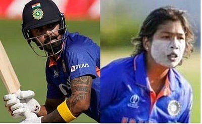 ஜூலன் கோஸ்வாமி பந்து வீச கே.எல்.ராகுல் பேட்டிங் (விடியோ)