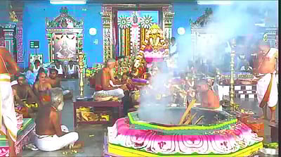 மானாமதுரை பஞ்சமுக பிரத்யங்கிரா தேவி கோயிலில் நவசண்டீ யாகம் நிறைவு
