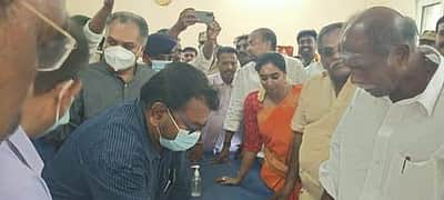 காரைக்காலில் பல்வேறு இடங்களில் புதுவை முதல்வர் என்.ரங்கசாமி ஆய்வு