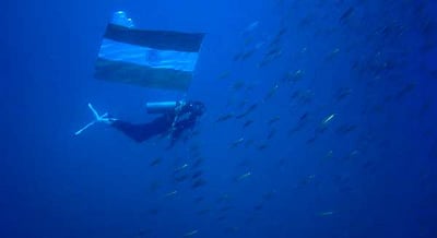 புதுச்சேரி ஆழ் கடலில் 75 அடி ஆழத்தில் தேசியக் கொடி: ஆழ்கடல் நீச்சல் வீரர் அரவிந்த் விடியோ வைரல்