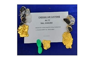 சென்னை விமான நிலையத்தில் 5 நாள்களில் ரூ.2.83 கோடி தங்கம் பறிமுதல் 