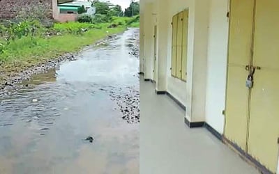 சேலம்: குடிநீர் குழாய் உடைந்து பள்ளிக்குள் தண்ணீர்; பள்ளி பூட்டப்பட்ட அவலம்; கிராம மக்கள் வேதனை!