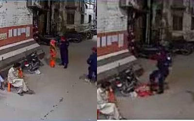 கர்ப்பிணிப் பெண்ணை எட்டி உதைக்கும் காவலாளி: சிசிடிவியால் கிடைத்த நீதி