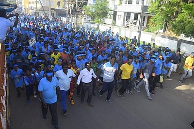 மன்னார்குடியில் கண்தானம்: விழிப்புணர்வு மாரத்தான் ஓட்டம்