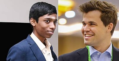 டிரா செய்த பிரக்ஞானந்தா: கைத்தட்டி பாராட்டிய கார்ல்சன்!