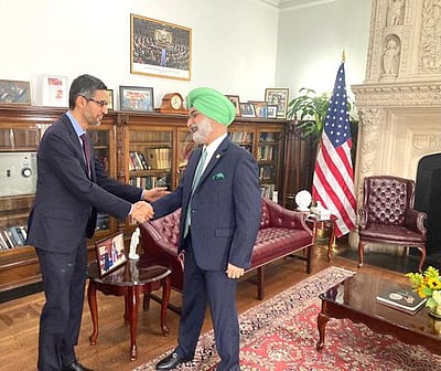 அமெரிக்காவில் இந்திய தூதருடன் கூகுள் சி.இ.ஓ. சுந்தா் பிச்சை சந்திப்பு