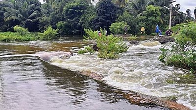 சரபங்கா நதியில் வெள்ளப்பெருக்கு: அரசிராமணி செட்டிபட்டி பள்ளிக்கு விடுமுறை