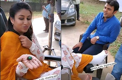 கால் கட்டுடன் சீரியலில் நடிக்க வந்த ஆல்யா மானசா!