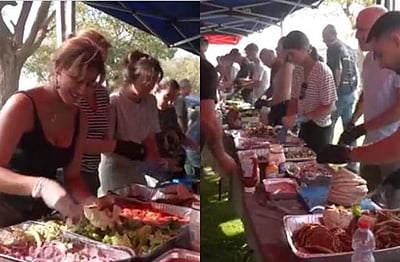 இஸ்ரேல் வீரர்களுக்காக 24 மணிநேரம் இயங்கும் திறந்தவெளி சமையலறை!