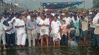 1 லட்சம் மீன் விரலிகளை காவிரி ஆற்றில் விட்ட அமைச்சர் நேரு!