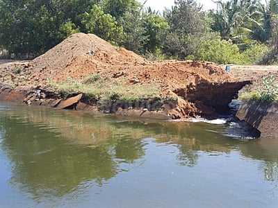 திருமூர்த்தி அணை பிரதான கால்வாயில் உடைப்பு