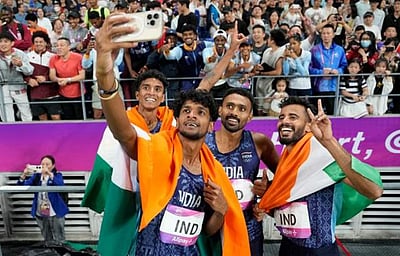 தொடர் ஓட்டப்போட்டியில் இந்தியா சாதனை!