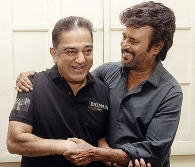 படப்பிடிப்புத் தளத்தில் ரஜினிகாந்த் - கமல்: வைரல் புகைப்படம்