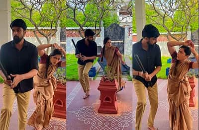 பாம்பு நடனமாடும் எதிர்நீச்சல் நடிகை! வைரல் விடியோ!!