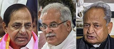 ராஜஸ்தான், தெலங்கானா, சத்தீஸ்கா் முதல்வா்கள் ராஜிநாமா