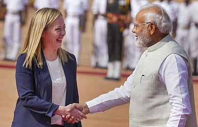 இந்தியா வந்துள்ள இத்தாலியப் பிரதமருக்கு சிறப்பு வரவேற்பு!