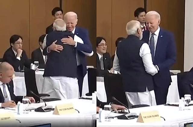 ஜோ பைடனை கட்டியணைத்து வரவேற்ற மோடி!