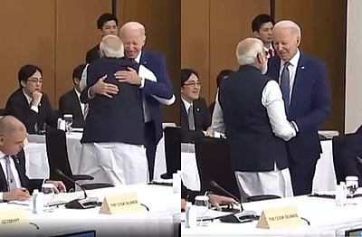 ஜோ பைடனை கட்டியணைத்து வரவேற்ற மோடி!