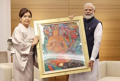 பிரதமருக்கு பரிசளிக்கப்பட்ட ஜப்பான் ஓவியம்!