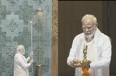 மக்களவையில் செங்கோலை நிறுவினார் பிரதமர் மோடி!