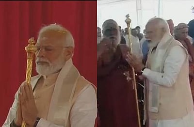 ஆதீனங்களிடமிருந்து செங்கோலைப் பெற்றார் நரேந்திர மோடி!