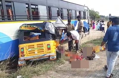 மாமல்லபுரம் அருகே ஆட்டோ மீது பேருந்து மோதியதில் 6 பேர் பலி
