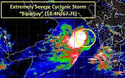 குஜராத்தில் ஜூன் 15-ல் கரையை கடக்கிறது பைபார்ஜாய் புயல் 