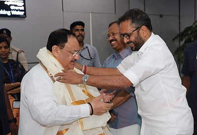 கேரளம் வந்தார் ஜெ.பி. நட்டா! பாஜகவினர் வரவேற்பு