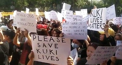 தில்லியில் அமித் ஷா வீட்டின் முன்பு போராட்டம்!